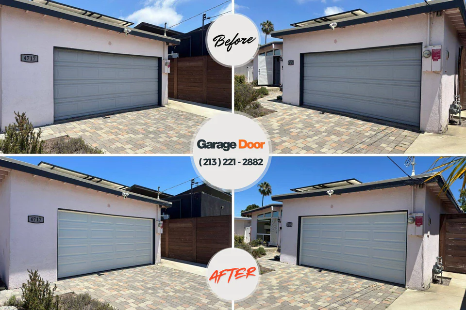 Before and after: garage door repair Slippery Rock University, PA